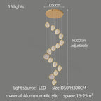 Round Cake Chandelier: Modern Staircase Lamp for High-rise Buildings, Hotels, and Homes