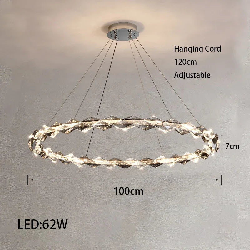 Modern Crystal LED Ceiling Chandelier Light Set for Stylish Indoor Lighting