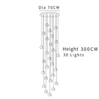 Crystal Ball Chandelier: Modern LED Stair Chandelier for Living Room, Kitchen, and Loft