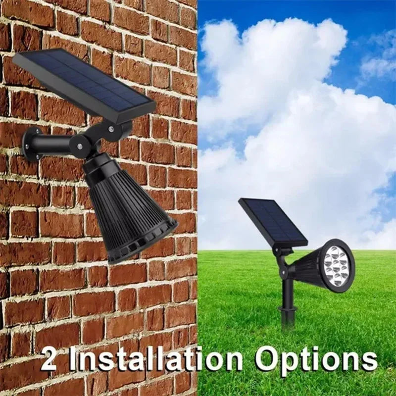 Solar Spotlight 7LED Lamp Adjustable In-Ground Landscape Wall Light