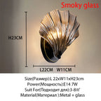 Nordic Shell LED Glass Wall Lamp for Bedroom, Living Room, Aisle - Elegant Lighting