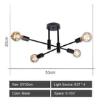 Sputnik Ceiling Chandelier: Modern Nordic Semi Flush Mount Lighting Fixture