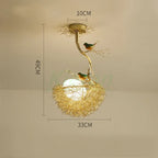 Bird's Nest Glass LED Ceiling Lamp for Modern Nordic Living Room Decor