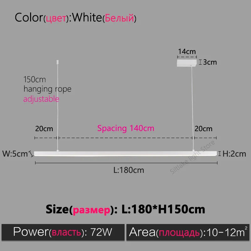 Modern Minimalist Nordic Chandelier Strip Lamps for Dining Room, Bar Table, and More