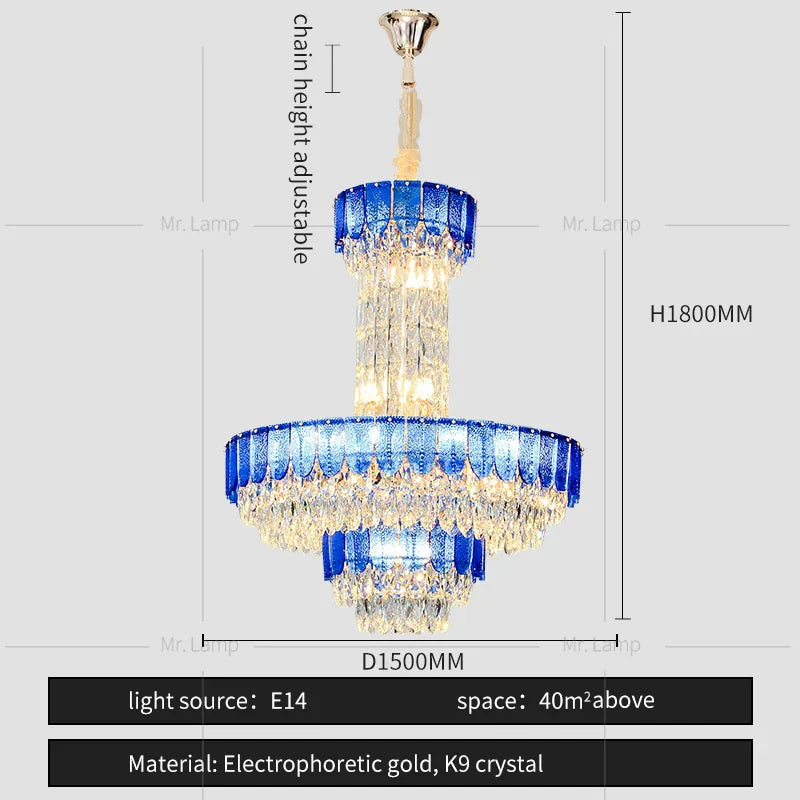 Crystal Chandelier: Postmodern Multi-layer Luxury for Villa, Hotel Lobby, and Living Room