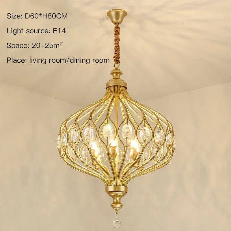 Vintage Lantern Chandelier for Living Room Bedroom Stairwell - Modern Country Style Lighting
