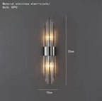 Clear Crystal LED Wall Lamp Stainless Steel Sconces