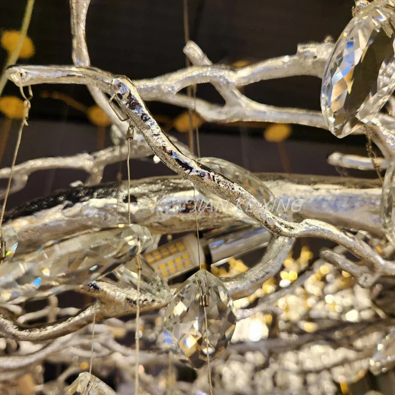 Nano Crystal Chandelier Horse Eye Pendant LED Lighting for Luxury Living Room & Hall