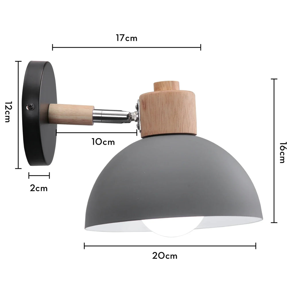 Wooden Wall Sconce Nordic Bedside Lamp E27 Modern LED Light for Home Indoor