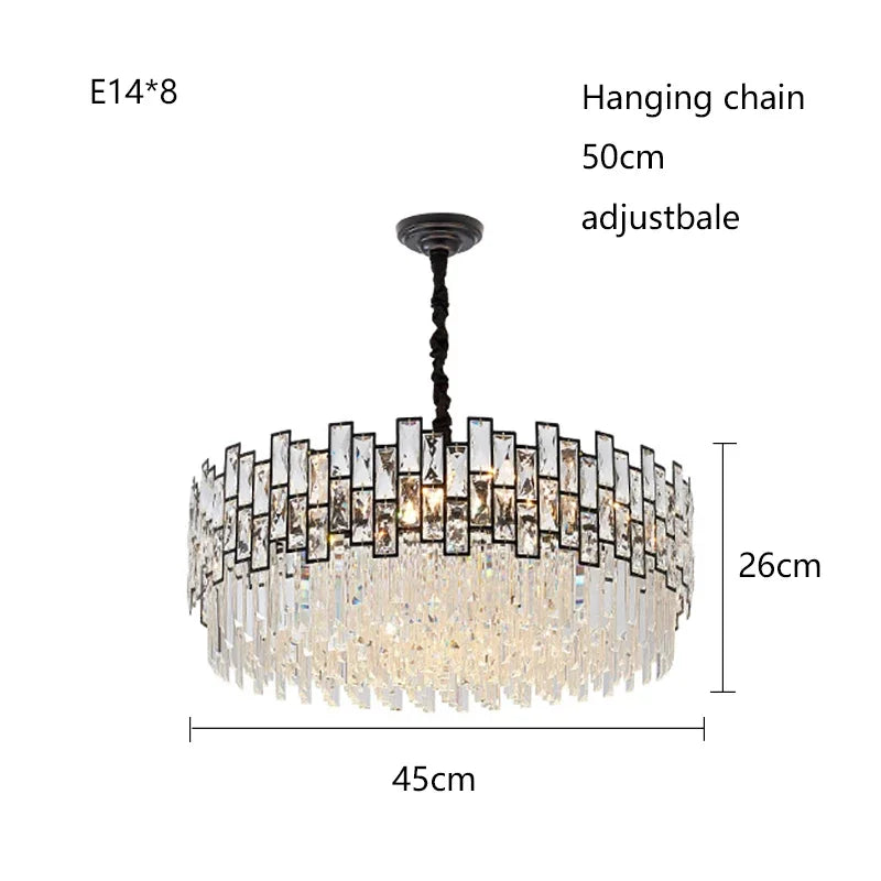 Modern Crystal Chandelier for High-End Living Room Decor Lighting