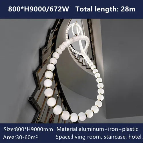 Pearl Necklace Chandelier: Modern Luxury Pendant Light for Living Room, Staircase, Foyer