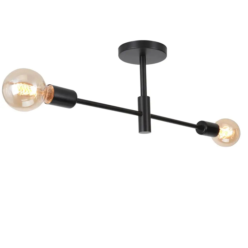 Modern Black Gold Chandelier Wrought Iron LED Ceiling Lamp E27 Light Fixture