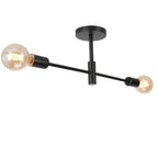 Modern Black Gold Chandelier Wrought Iron LED Ceiling Lamp E27 Light Fixture