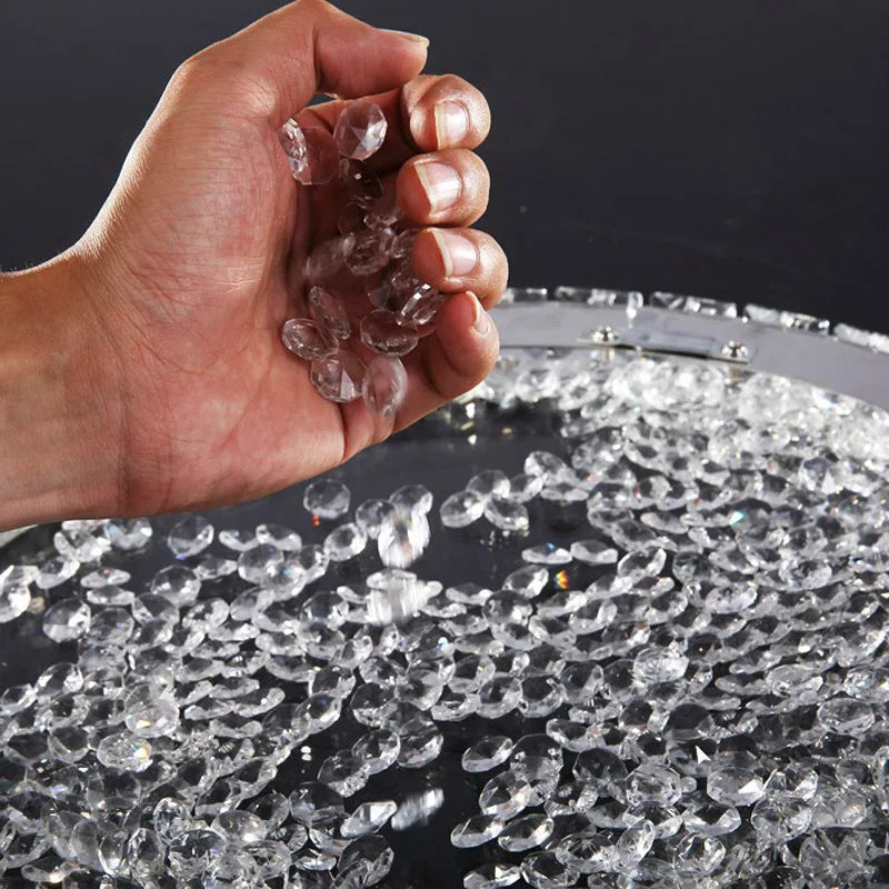 Crystal Ceiling Light for Home Living Room Bedroom, LED Bulbs Included