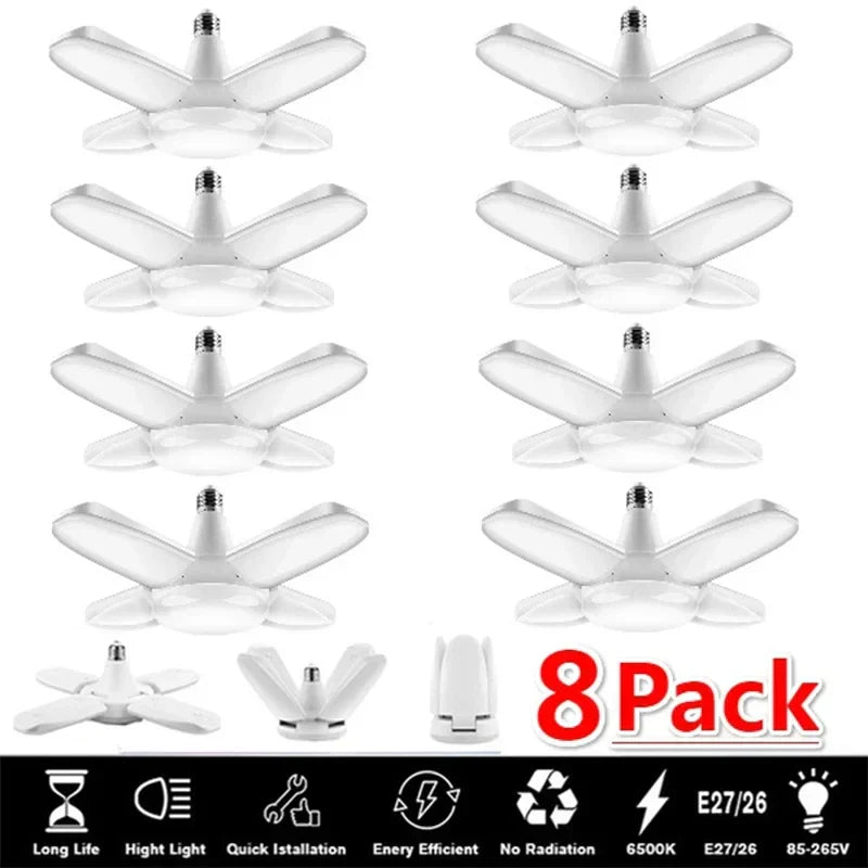 Industrial LED Ceiling Light Deformable Foldable E26/27 Bulb for Garage Warehouse