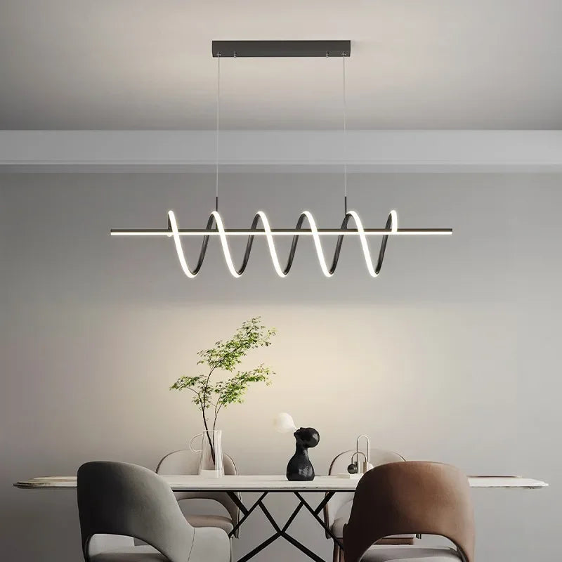 Spiral Aluminum LED Chandeliers by - Modern Design for Dining Room, Bedroom, Kitchen