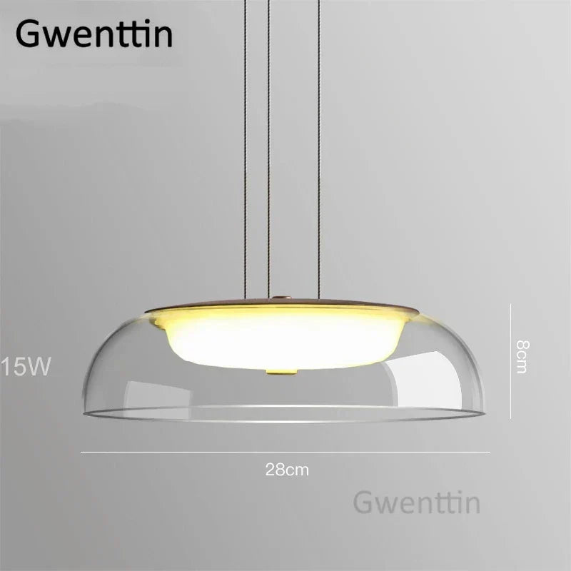 Glass Nordic Pendant Light: Modern LED Hanging Lamp for Home Decor