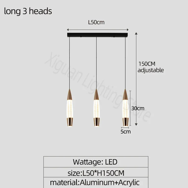 Modern LED Staircase Chandelier in Black Gold Finish