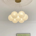 White Glass Ball Chandelier Ceiling Modern Bean Lantern Hanging Light