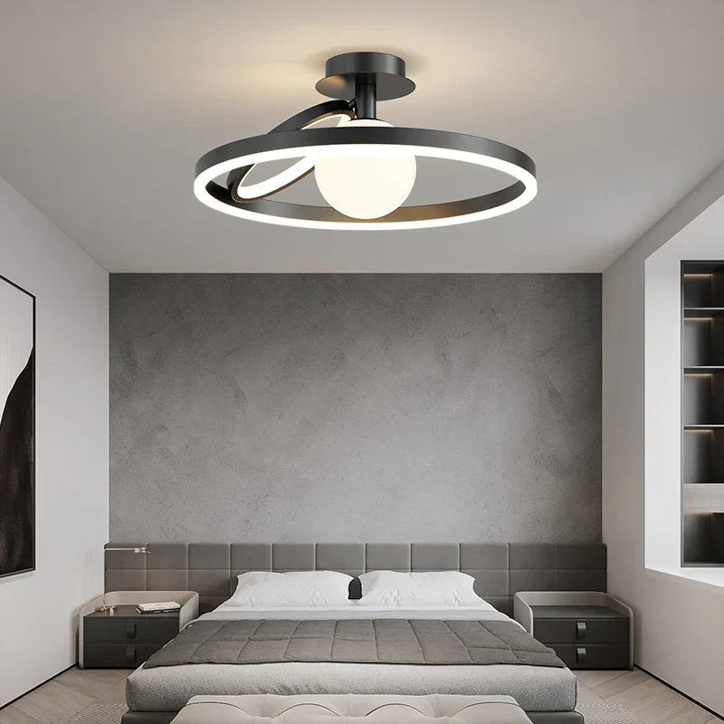 LED Ceiling Chandelier: Modern Nordic Rings Pendant Light Fixture for Living Room & Bedroom