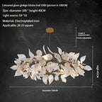 Ginkgo Leaf Crystal Chandelier - Elegant LED Pendant Lamp for Dining & Living Room