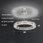 Crystal LED Chandelier: Modern Luxury Chrome Steel & Clear K9 Crystal Lighting