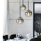 Gradient Glass Chandelier: Modern Nordic Living Room Lighting for Bedroom or Restaurant