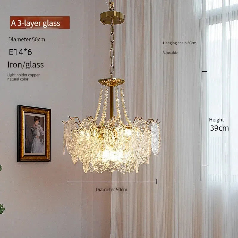 Modern Luxury Clear Glass Chandelier for Bedroom Living Room Kitchen.