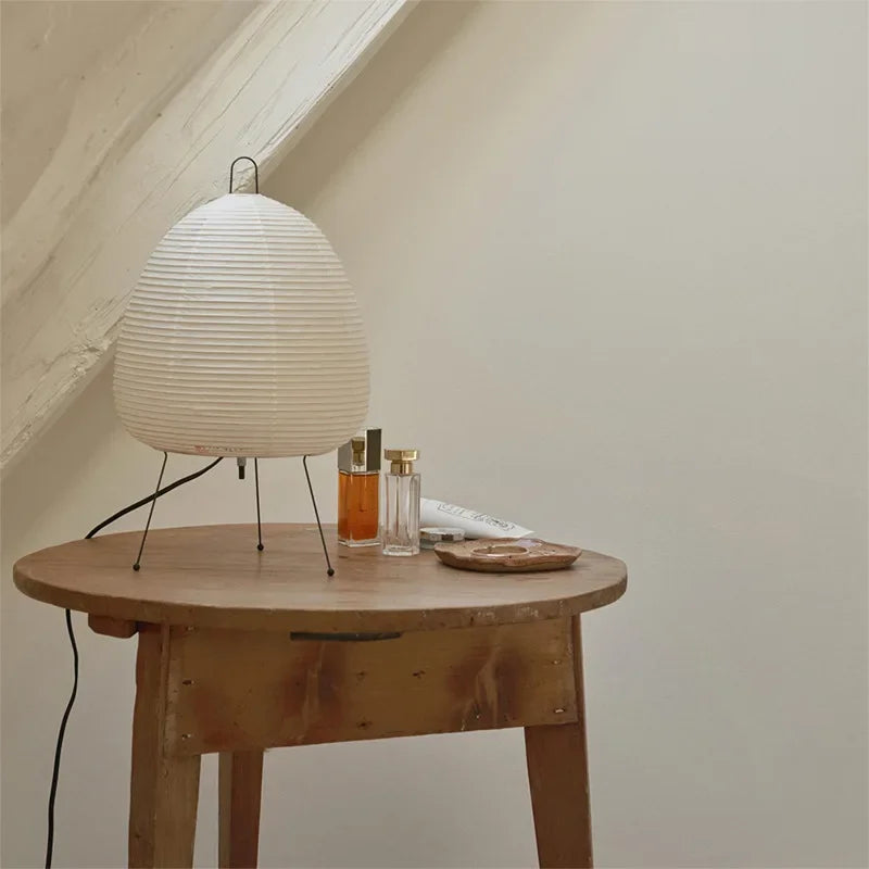Japanese Style Rice Paper Desk Lamp for Home Decor, E27 Bedroom & Study Room Lighting