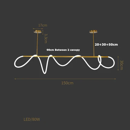Modern Designer Chandelier for Living Room, Dining Table, Bar - Lines Lighting