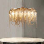 Nordic Tassel Chain Chandelier Chrome Metel Luxury Light for Living Room