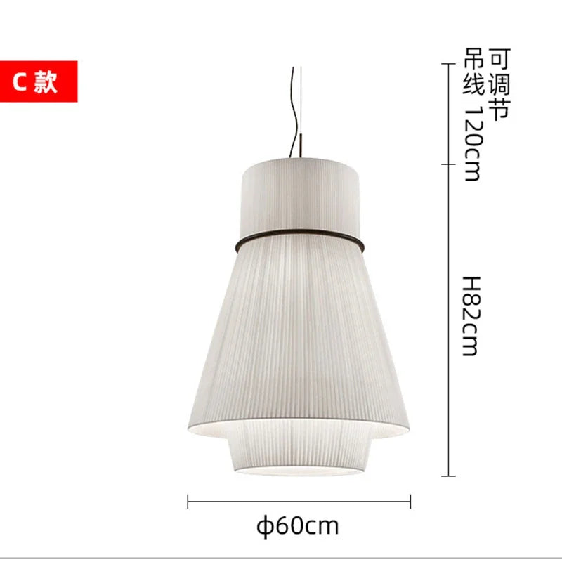 Folie Pendant Light: Modern Fabric Lampshade for Bedroom & Dining Room