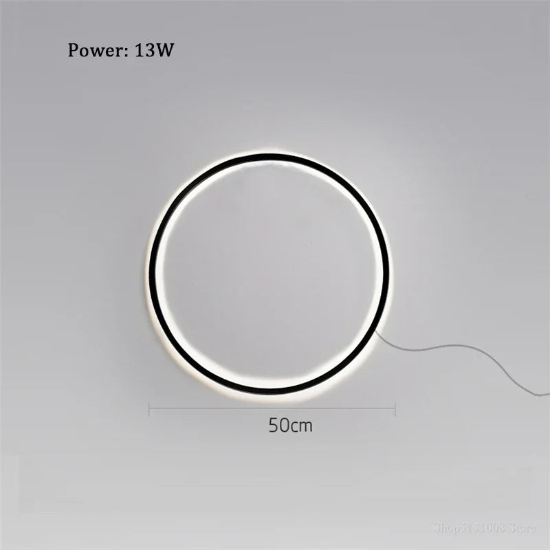 Designer Ring LED Wall Light: Minimalist Nordic Decor Lamp for Living Room Atmosphere.