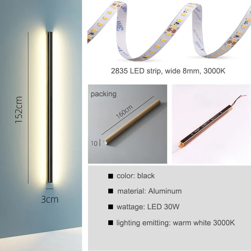 Nordic Minimalist LED Wall Lamp for Modern Indoor Lighting.