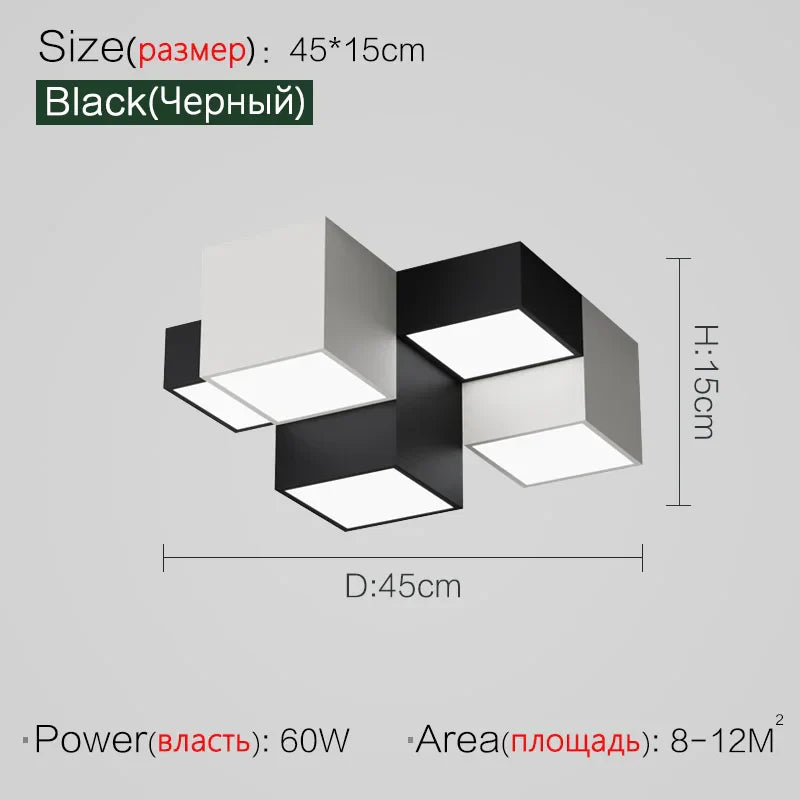 Bedroom Ceiling Lamp: New Modern Master Bedroom Lighting, Nordic Design, Black&White