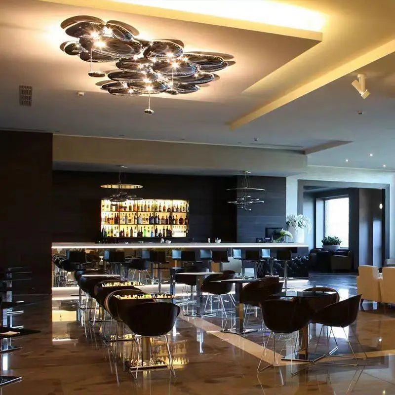 Chrome Art Ceiling Lamp for Modern Living Room, Bedroom Chandelier Lighting, Luxury Fixtures