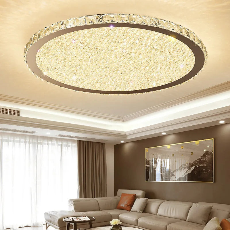 Crystal Ceiling Light with LED Bulbs for Home Living Room Bedroom