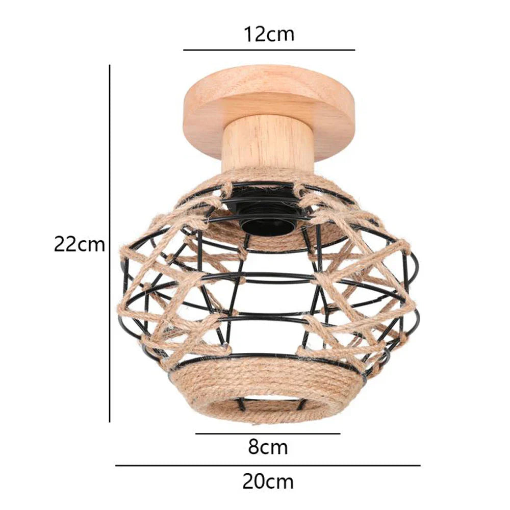 Handmade Hemp Rope Ceiling Lamps Chandelier Vintage Retro Industrial Lighting