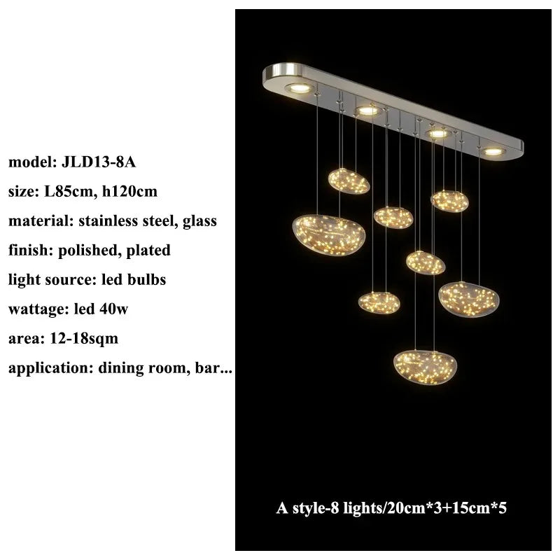 LED Drop Chandelier Lighting for Living & Dining Room Decor