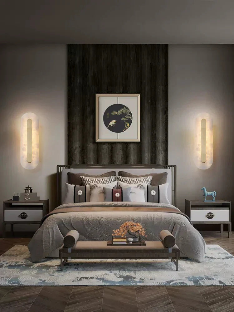 Marble LED Wall Sconce for Bedroom Living Room Hallway Hotel Decor