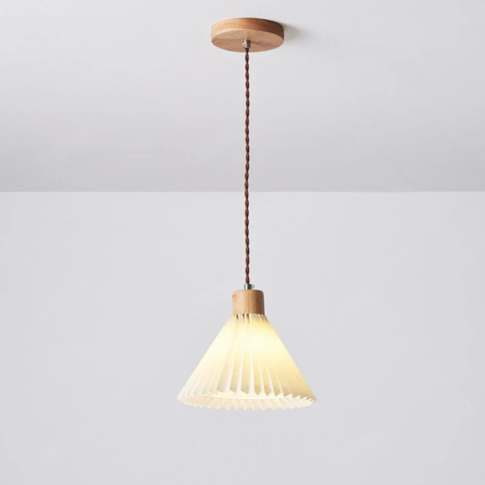 Pleated Pendant Lights: Nordic E27 Base Chandelier for Dining Room, Kitchen Island Lighting