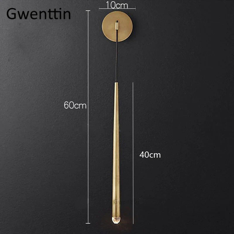 Crystal Water Drop Wall Sconce for Bathroom & Bedroom, Gold LED Mirror Light