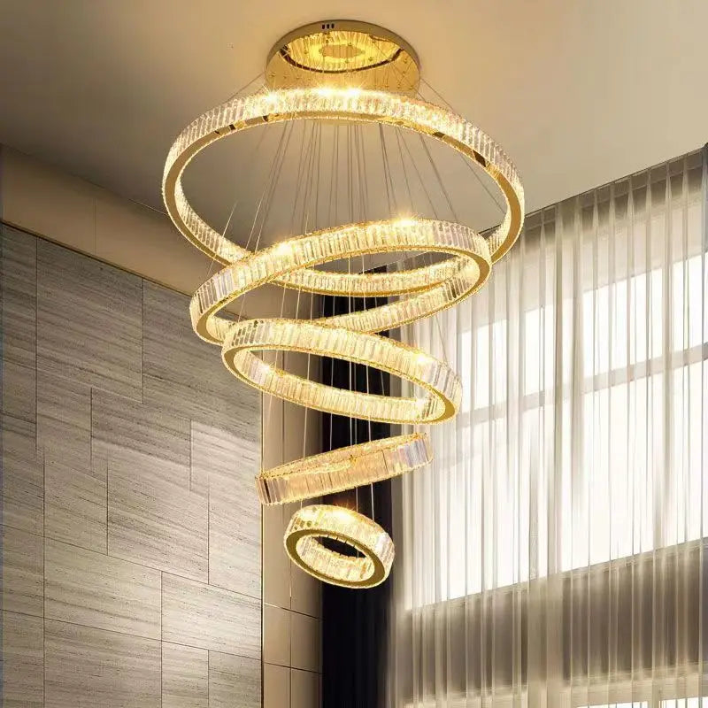 Crystal Chandelier: Modern Luxury Golden Lighting for Villa, Duplex Hall