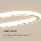 Gold Oval LED Chandelier Dimmable Dining Room Pendant Light Fixture