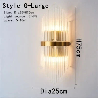 Gold Crystal Bracket Light: Stylish Lighting Fixtures for Home Wall Decor