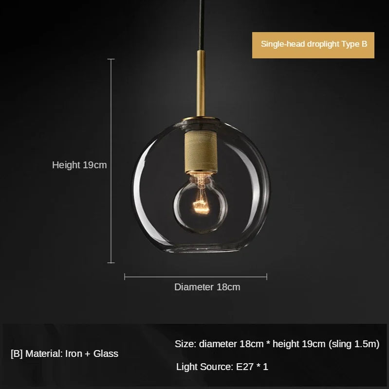 Gold LED Pendant Light – Luxury Nordic Retro Design