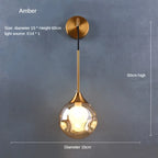 Glass Ball Gold Wall Sconce - Modern Nordic Indoor Bedroom Light Fixture