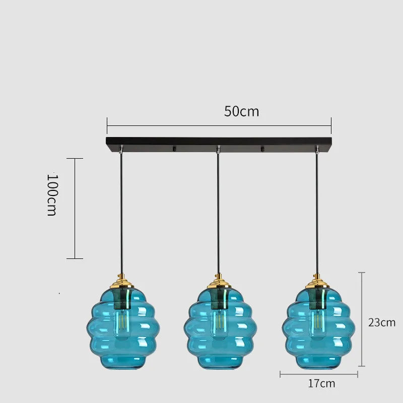 Colorful Glass Ball Pendant Light for Kitchen Dining Bar Home Decor