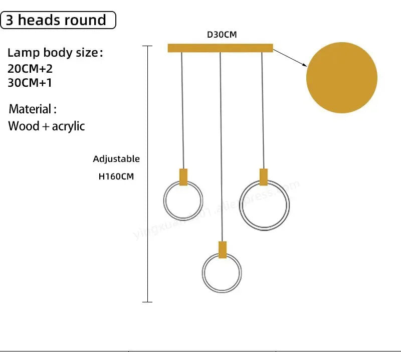 LED Wooden Staircase Chandelier Ceiling Lights - Modern Hanging Pendant Lamps