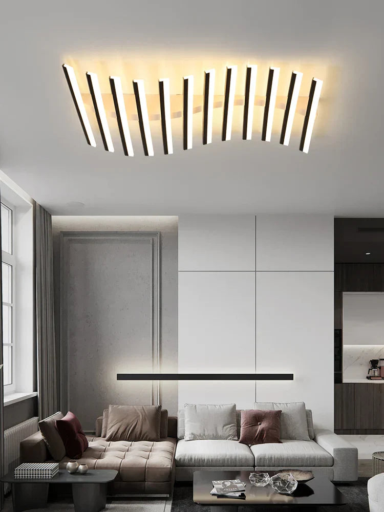 Modern LED Strip Ceiling Chandelier for Living Room, Office, Restaurant, and Bar